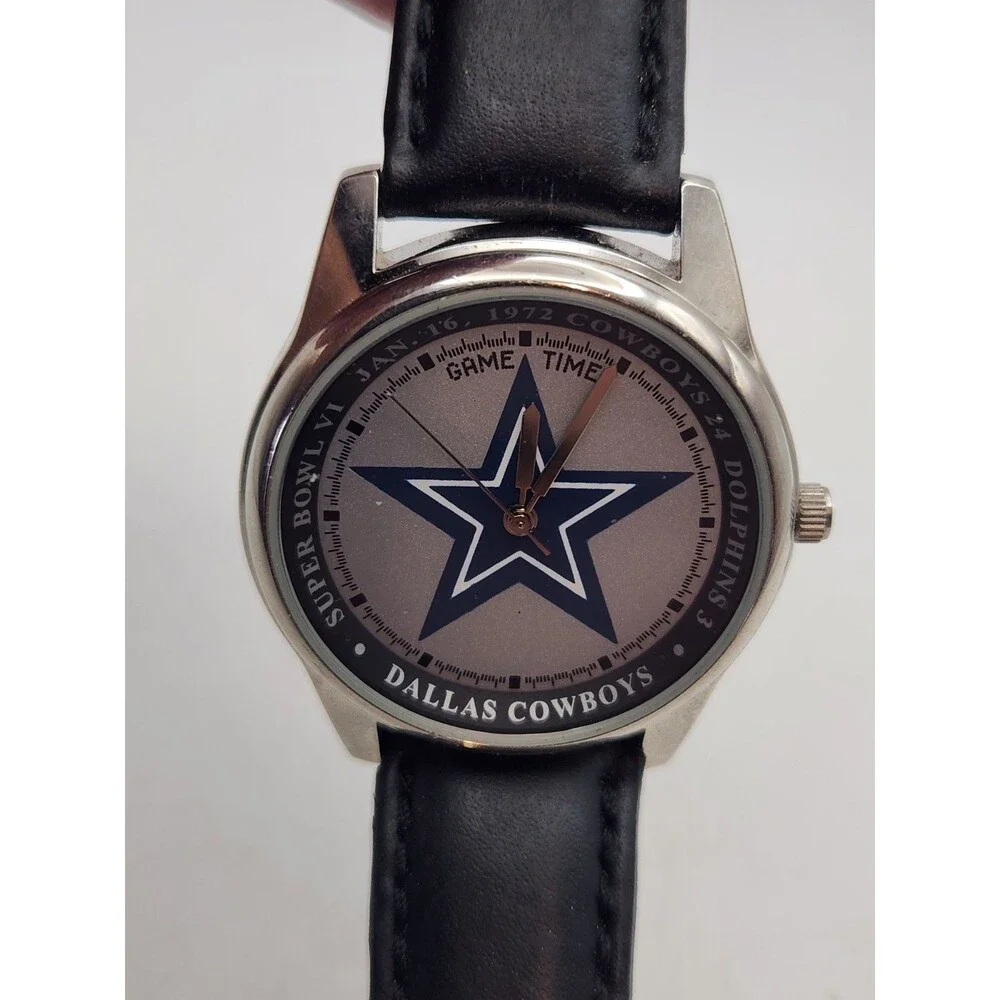 Dallas Cowboys Watch Super Bowl VI Commemorative Game Time Leather FSC#49586-1